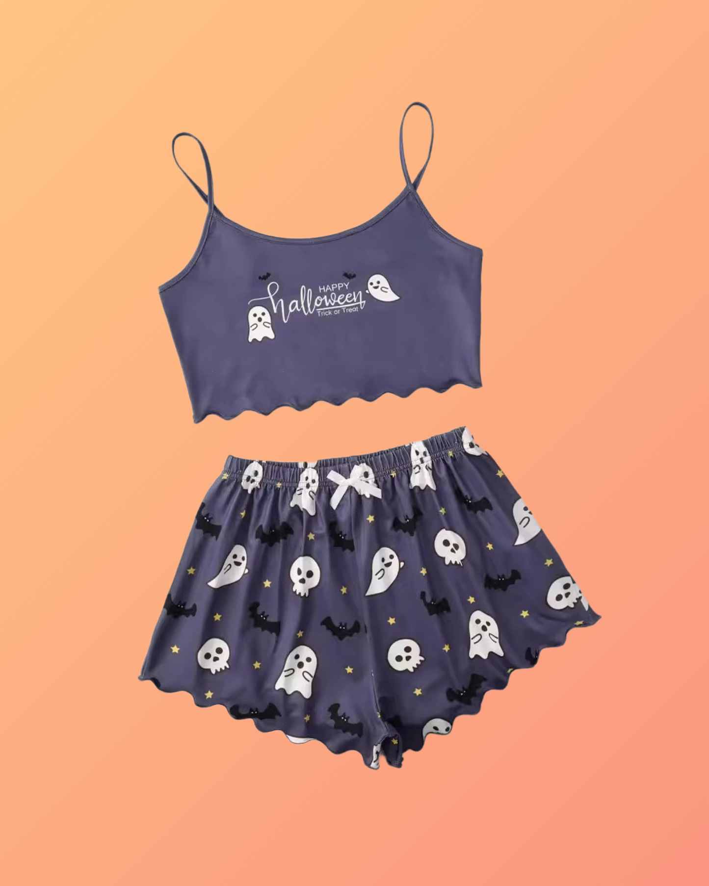 Halloween Sleeveless Sling Top & Shorts Pajamas