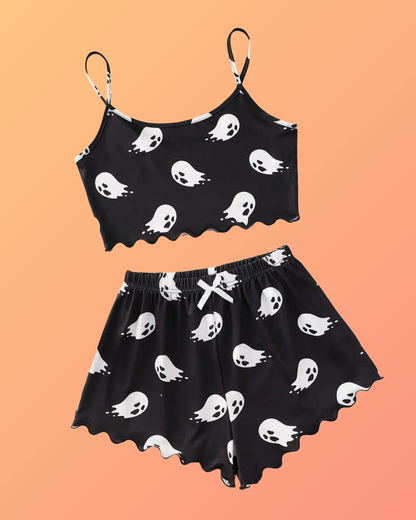 Halloween Sleeveless Sling Top & Shorts Pajamas