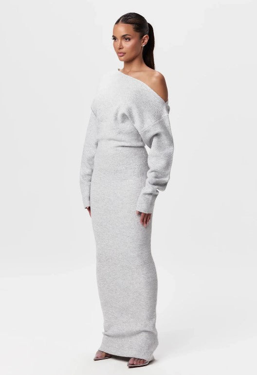 Kara Off-Shoulder Sweater Maxi Dress