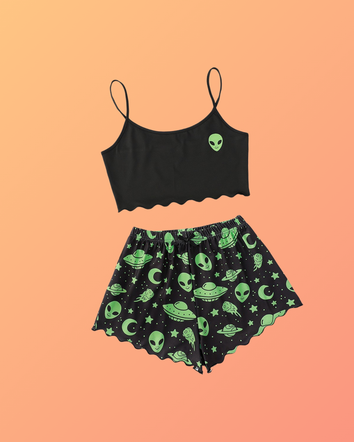 Halloween Sleeveless Sling Top & Shorts Pajamas