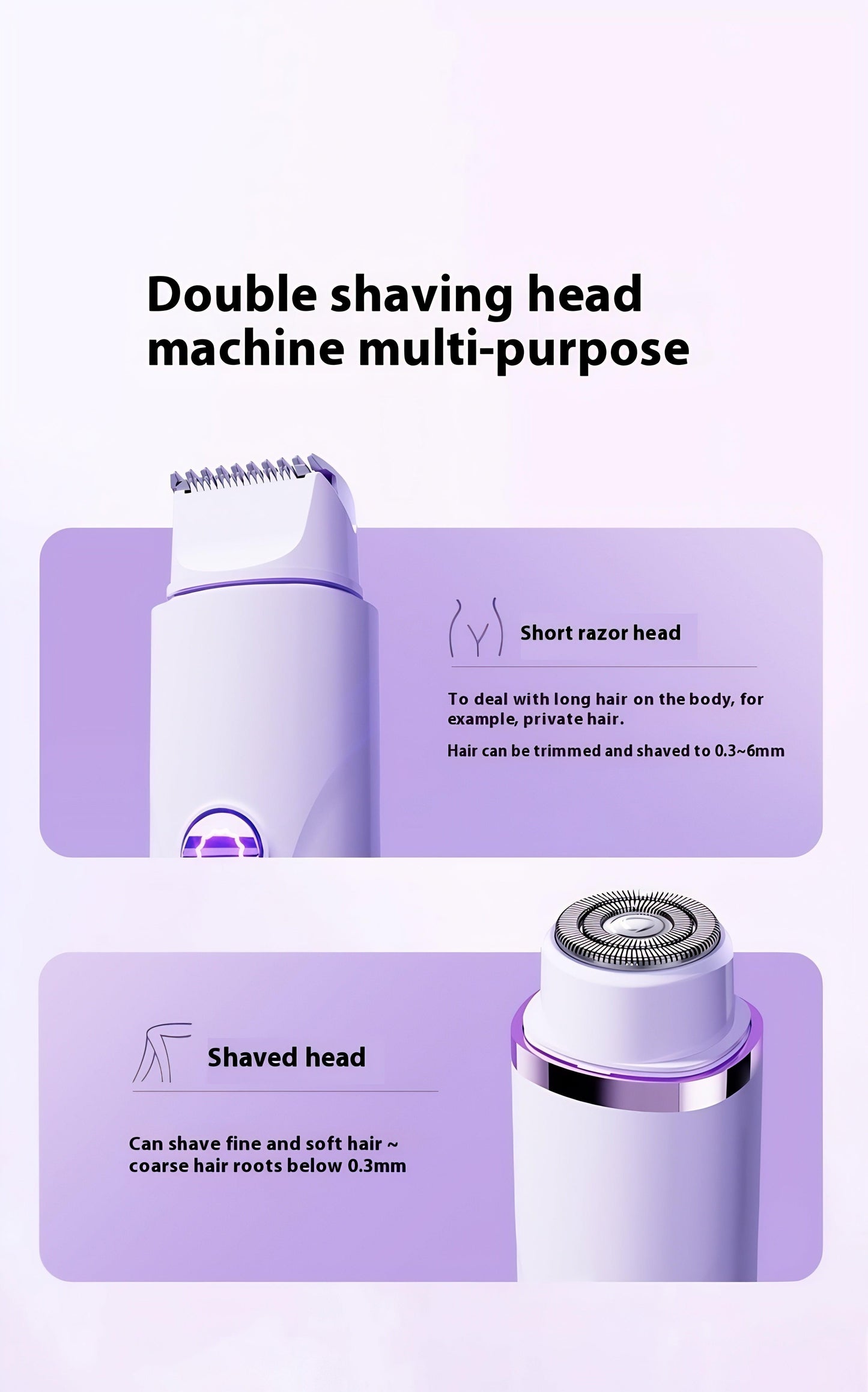 Women's Double-Headed Shaver/Trimmer for Body Parts - Cutetsy