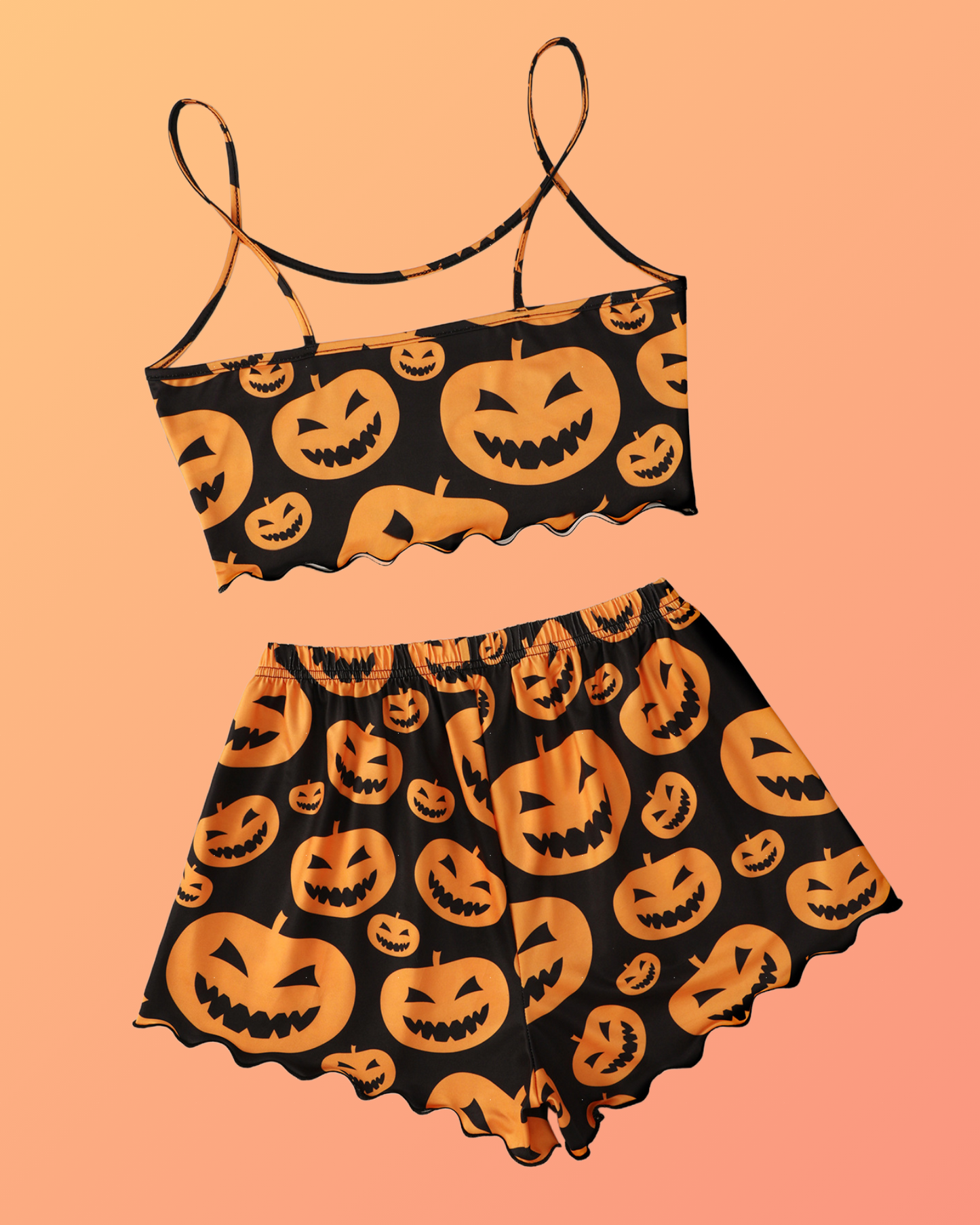 Halloween Sleeveless Sling Top & Shorts Pajamas