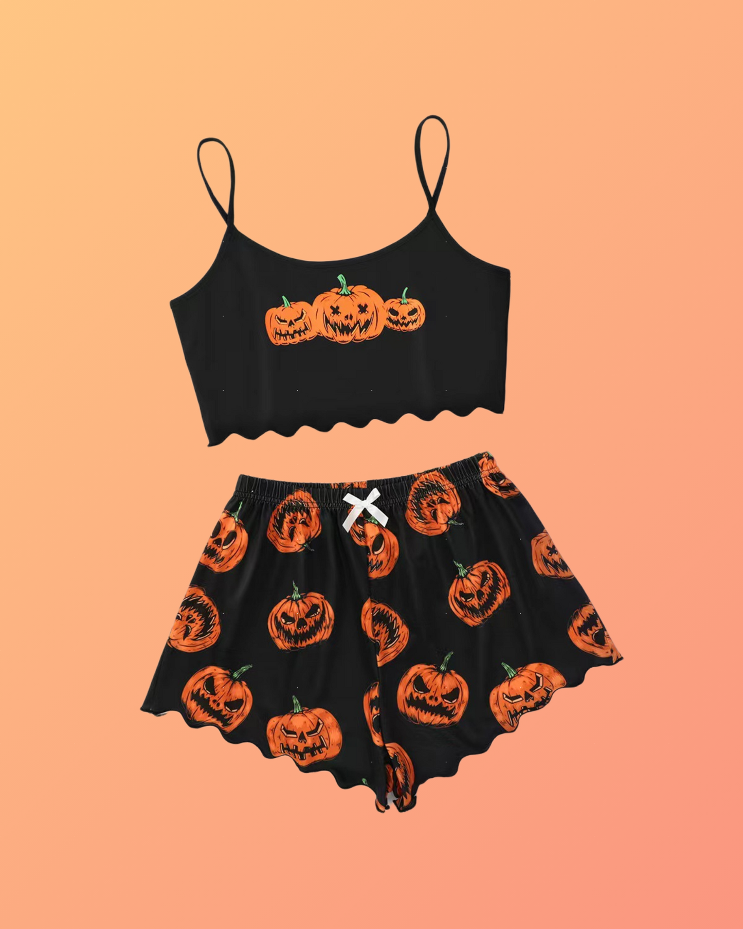 Halloween Sleeveless Sling Top & Shorts Pajamas