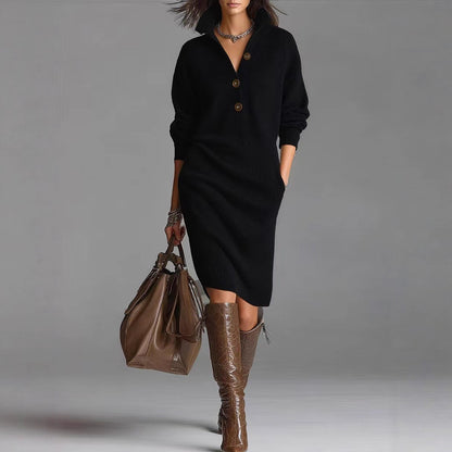 Haven | Elegant Ribbed Winter Dress