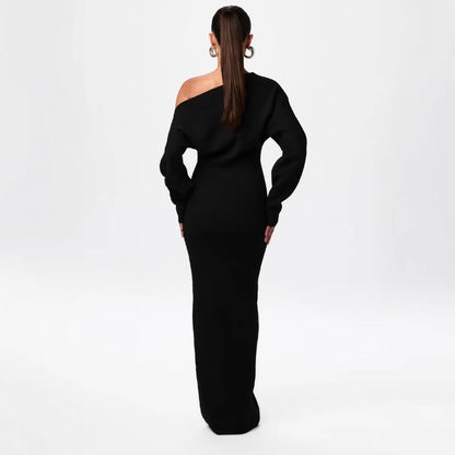 Kara Off-Shoulder Sweater Maxi Dress