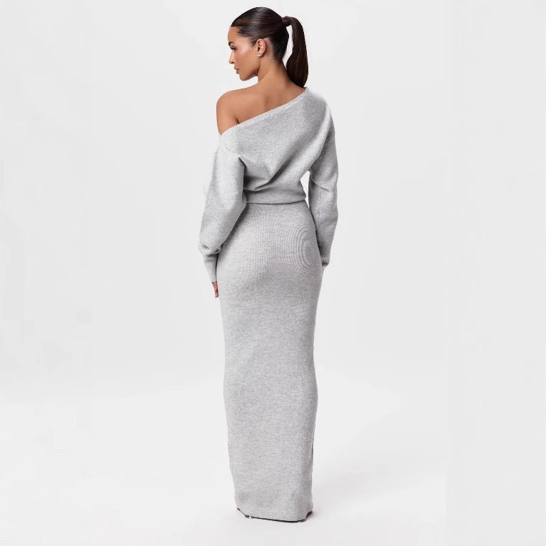 Kara Off-Shoulder Sweater Maxi Dress