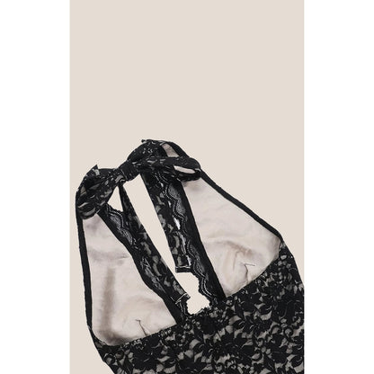 Midnight Rose Halter Lace Dress