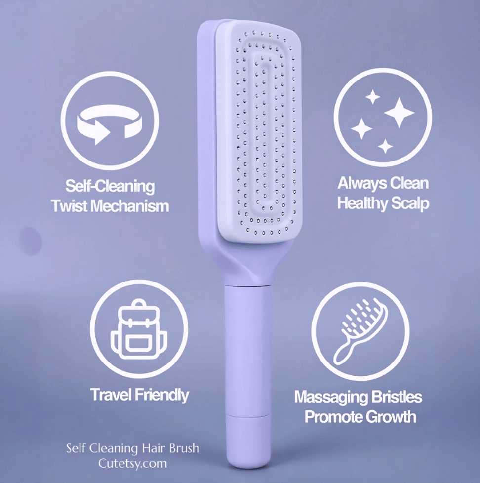 Self Cleaning Hair Brush - Cutetsy